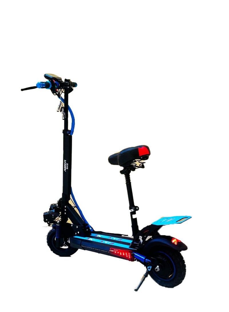 Aster E10 Pro 2 Electric Scooter | Powerful Motor, 48V 13Ah Battery for Long Rides | 10" Tires for Smooth Performance | Bluetooth Connectivity & App Control | Foldable & Lightweight for Easy Storage | Stunning Underbody RGB Lights for a Stylish Ride | Free Gifts Included - Image 2