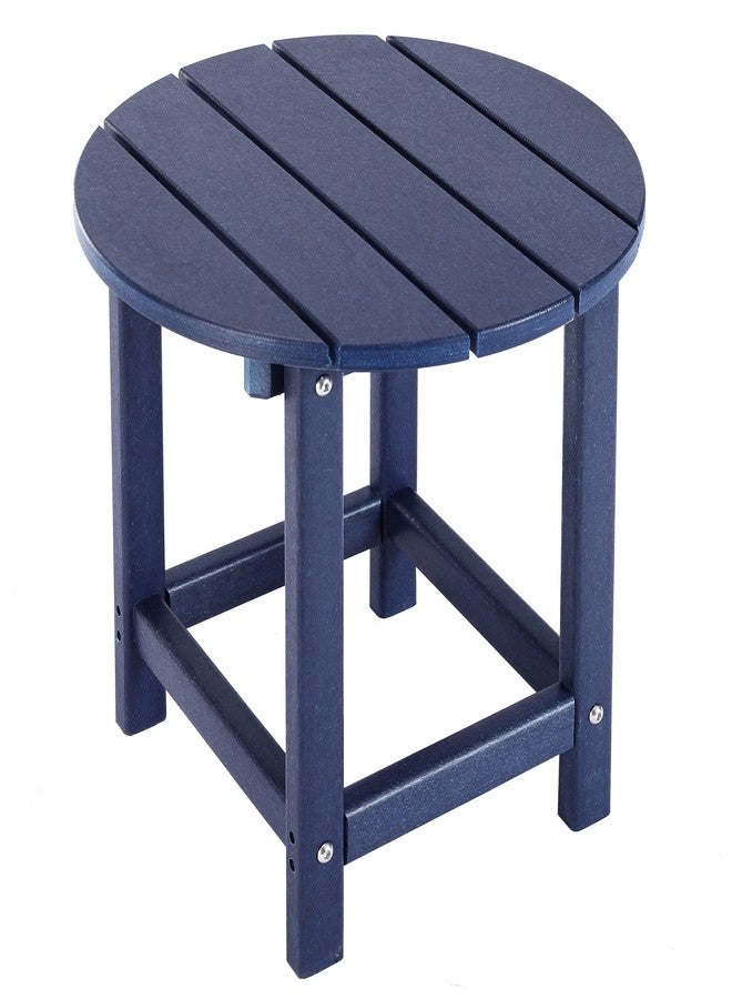 LZRS Round Adirondack Patio Side Table End Table, Outdoor Side Tables for Patio, Backyard,Pool, Indoor Companion, Easy Maintenance & Weather Resistant(Navy Blue) - Image 1