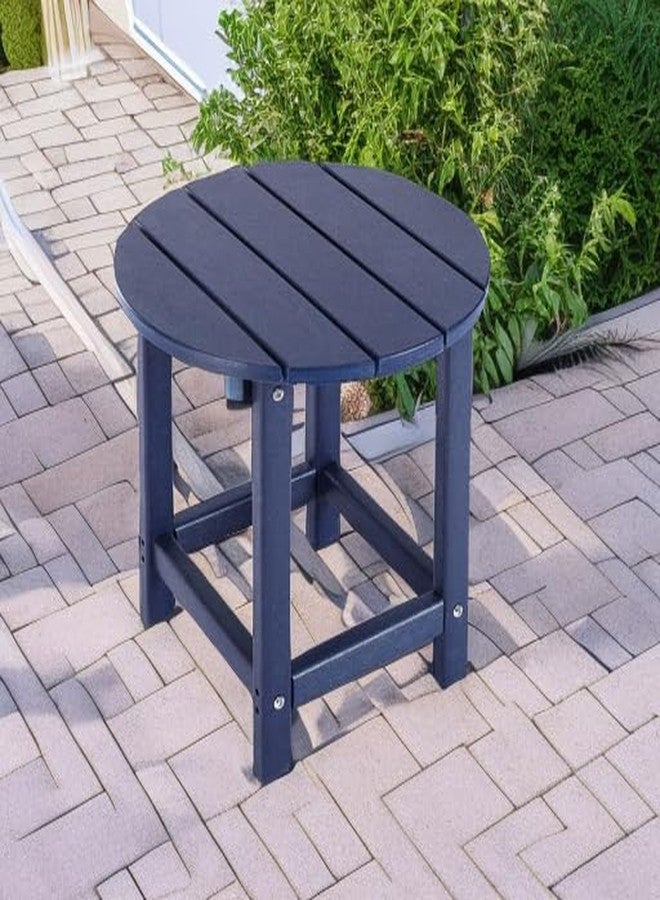 LZRS Round Adirondack Patio Side Table End Table, Outdoor Side Tables for Patio, Backyard,Pool, Indoor Companion, Easy Maintenance & Weather Resistant(Navy Blue) - Image 5