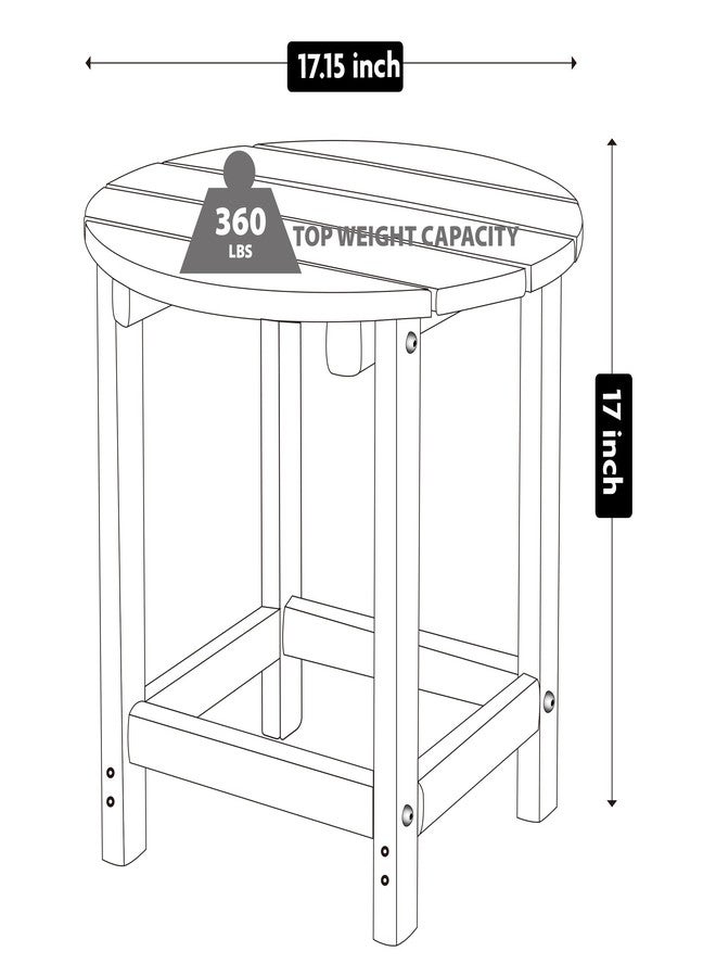 LZRS Round Adirondack Patio Side Table End Table, Outdoor Side Tables for Patio, Backyard,Pool, Indoor Companion, Easy Maintenance & Weather Resistant(Navy Blue) - Image 2