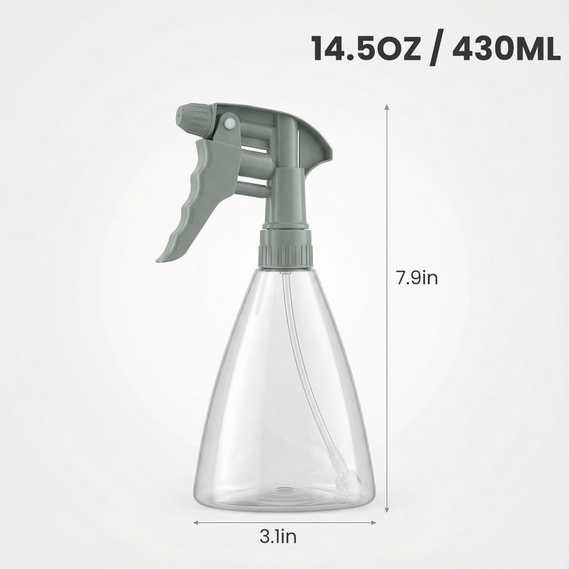 Veco 14.5 oz Continuous Spray Bottle, 1 Pack – PET Plastic Refillable Spray Bottles with Fine Mist Trigger, Built-in Filter Straw for Cleaning, Plants & Hair - Image 3