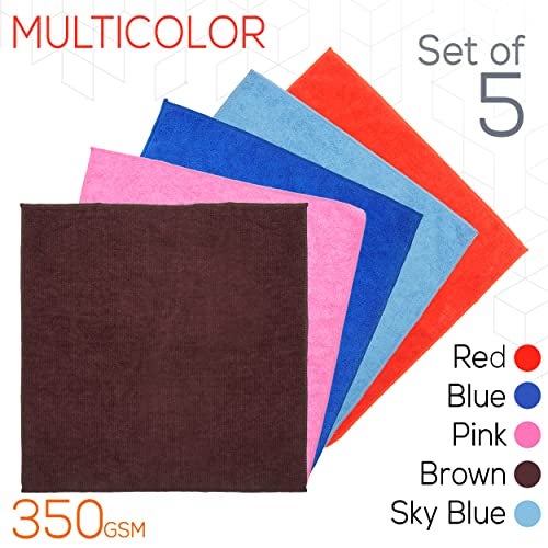 Homerz Microfiber 300 GSM Cleaning Cloth for Multipurpose Use, Best in Class, Durable and Soft (Set of 5) - Image 3