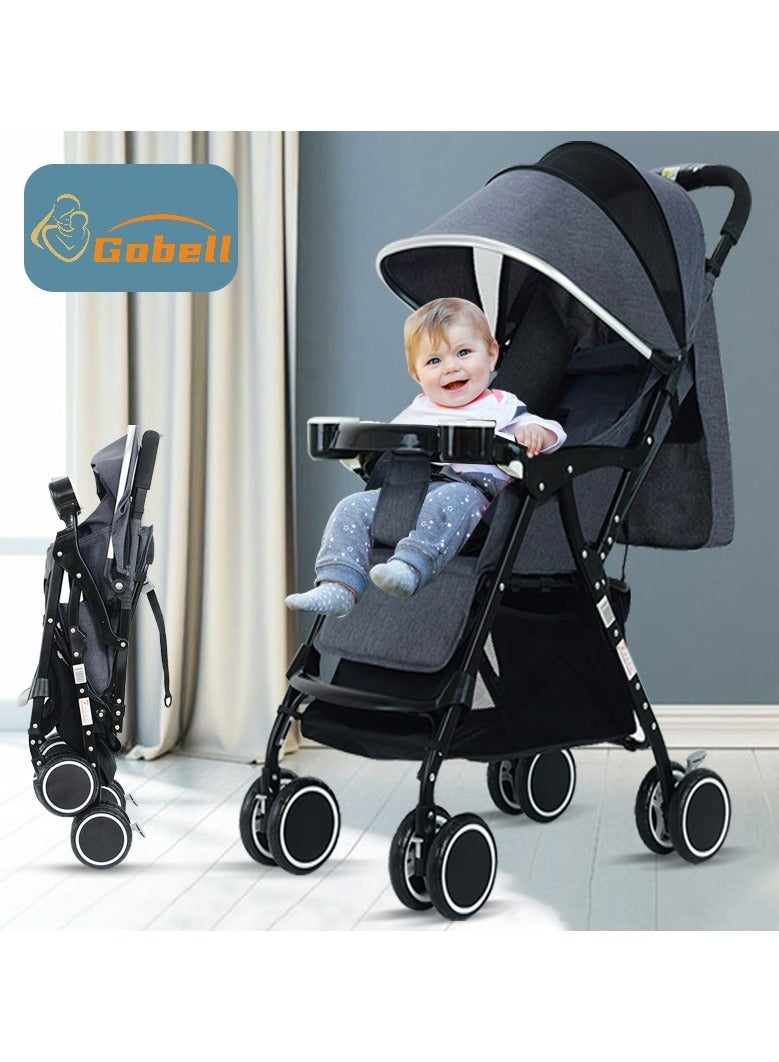 Gobell One-Click Foldable Baby Stroller Single Stroller Easy Carry No Bend Over - Image 1