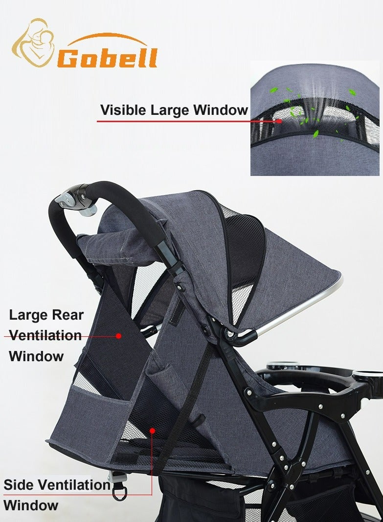 Gobell One-Click Foldable Baby Stroller Single Stroller Easy Carry No Bend Over - Image 4