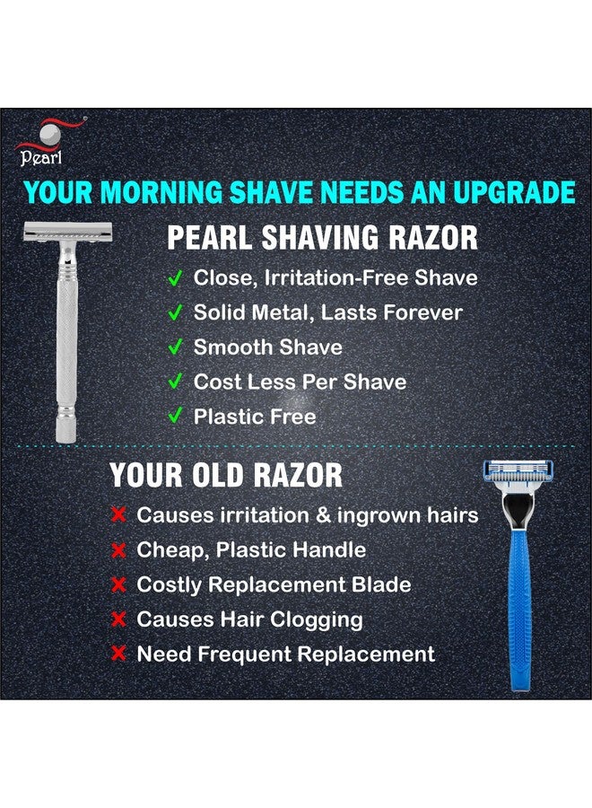 Pearl Shaving Double Edge Close Comb Safety Razor (SS-01) with Razor Stand - Best Shaving Razor for Men | Classic & Traditional shaving Kit for Men | Premium Blade Razors for Diwali Gift Option - Image 5