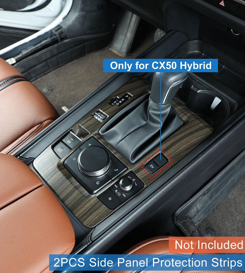 Birbenben Compatible with 2025 2026 Mazda CX 50 Hybrid Accessories, Wood-Grain Finish Center Gear Shift Panel Cover Frame for Mazda CX-50 CX 50 Hybrid - Image 2
