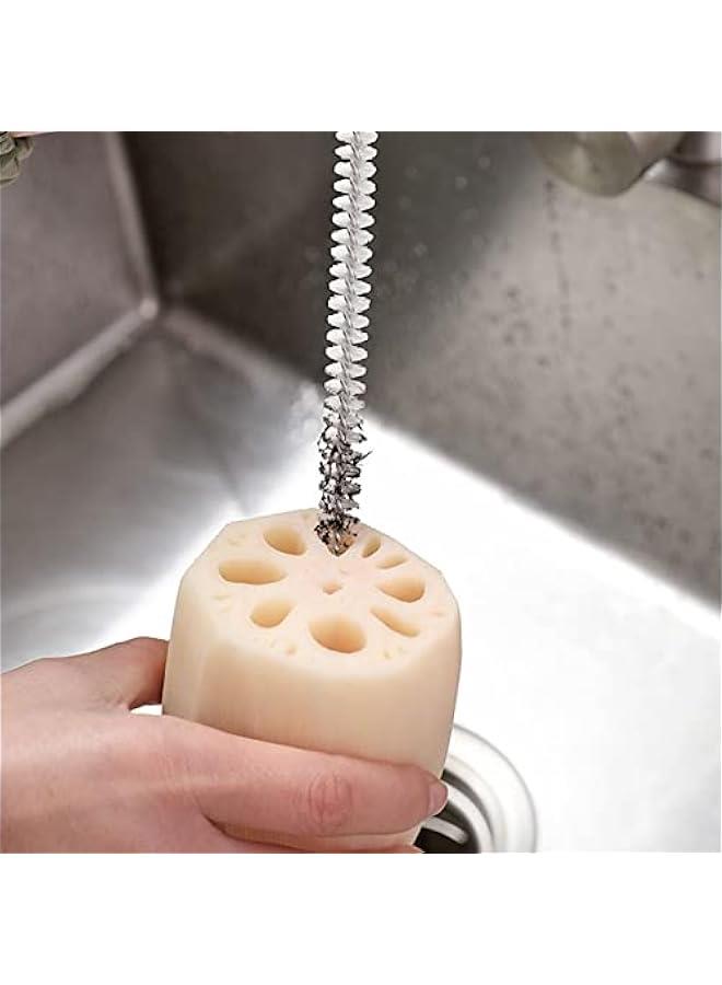 Straw Brush, Tea Pot Spout Brush Lotus Root Hole Brush Sippy Cup Brush Extra Long Nylon Thin Brush for Washing Glass Silicone Metal Straws Tubes Brush Sewer Drain Brush  - Image 3