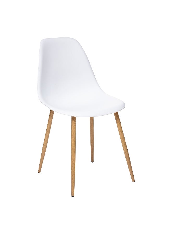 atmosphera Taho Contemporary Design Polypropylene Dining Chair White and Brown 86 x 52 x 46 cm 157268G  - Image 1
