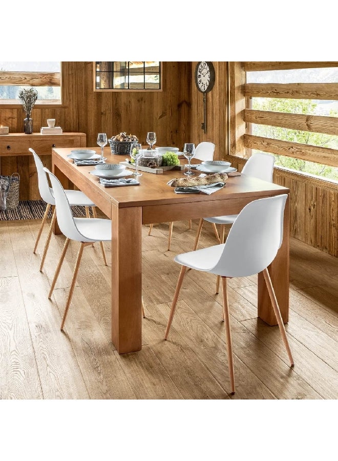 atmosphera Taho Contemporary Design Polypropylene Dining Chair White and Brown 86 x 52 x 46 cm 157268G  - Image 4