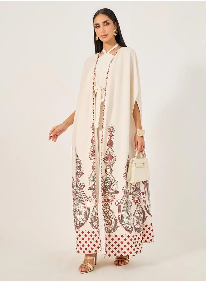 تايك تو Solid Tie Up Long Sleeve Maxi Dress for Everyday Wear by Styli