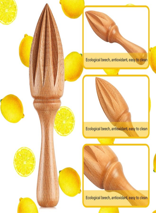 Sieral 2 Pcs Wooden Citrus Reamer Lemon Hand Juicer Beech Wood Handheld Citrus Juicer Easy to Hold Kitchen Juicing Tool Manual Orange Lime Lemon Juice Reamer Extractor for Daily Home Bar Cafe Restaurant Use - Image 2