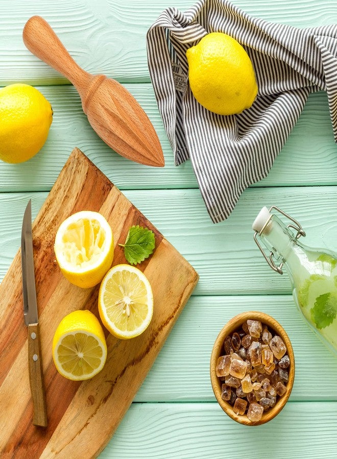 Sieral 2 Pcs Wooden Citrus Reamer Lemon Hand Juicer Beech Wood Handheld Citrus Juicer Easy to Hold Kitchen Juicing Tool Manual Orange Lime Lemon Juice Reamer Extractor for Daily Home Bar Cafe Restaurant Use - Image 4