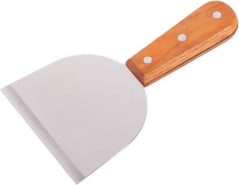 Ramkuwar with device of R Stainless Steel Barbecue Slant Edge Grill Scraper Steak Fried Shovel Pancake Flipper Griddle Spatula for Food Service - Image 1