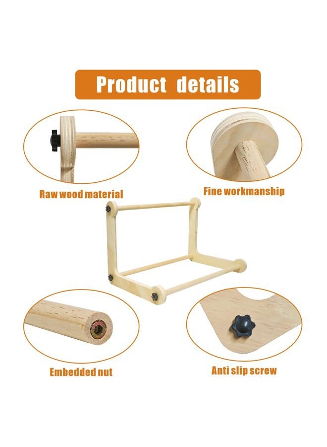 wdbg 2 Pack Adjustable Wooden Embroidery Stands for Cross Stitch, Tabletop Hoop Holder with 2 Sizes Rods Tapestry Needlepoint Lap Natural Wood Frame for Sewing & Quilting - Image 3