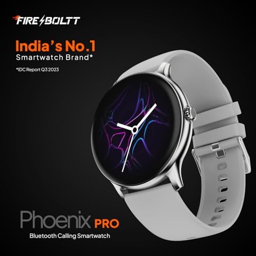 Fire-Boltt Phoenix Round Smart Watch 1.38″ HD Display with Bluetooth Calling, SpO2 & Heart Rate Monitor, 120+ Sports Modes, IP67 Waterproof, Fitness Tracker Smartwatch for Men & Women - Grey - Image 2