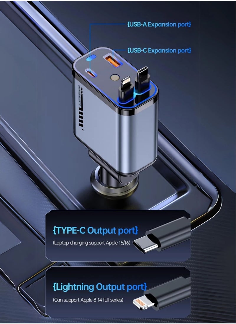 12/24V 120W with Starry Sky Ceiling Light, Fast Car Charger with Retractable Charging Cable Fast Car Power Adapter PD20W for iPhone Type C 40W Car Bluetooth USB Charger Plug with iPhone, Samsung, Galaxy, Huawei, Xiaomi - pzsku/ZCE34AC10C0AF0DDC6610Z/45/1741866512/154ef780-df80-49d4-9b7d-75a129a44af4