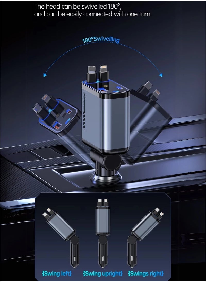 12/24V 120W with Starry Sky Ceiling Light, Fast Car Charger with Retractable Charging Cable Fast Car Power Adapter PD20W for iPhone Type C 40W Car Bluetooth USB Charger Plug with iPhone, Samsung, Galaxy, Huawei, Xiaomi - pzsku/ZCE34AC10C0AF0DDC6610Z/45/1741866512/3edf8b94-83b3-4941-815f-071c06015443