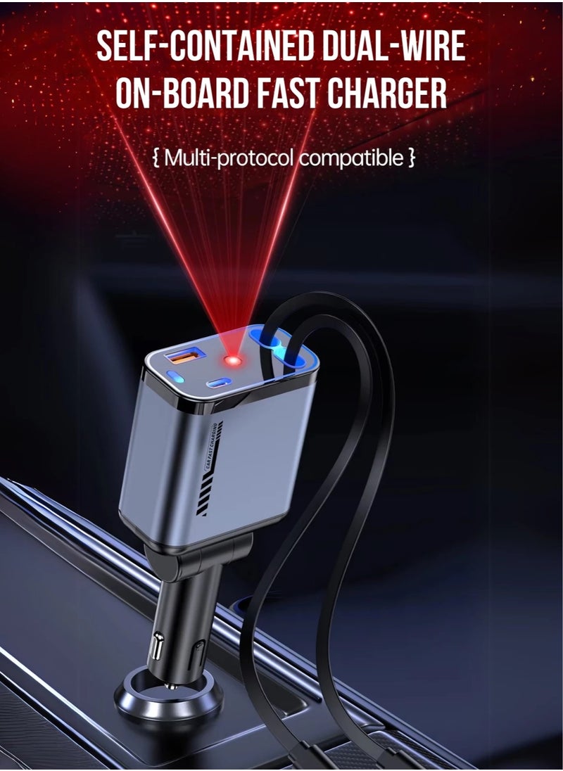 12/24V 120W with Starry Sky Ceiling Light, Fast Car Charger with Retractable Charging Cable Fast Car Power Adapter PD20W for iPhone Type C 40W Car Bluetooth USB Charger Plug with iPhone, Samsung, Galaxy, Huawei, Xiaomi - pzsku/ZCE34AC10C0AF0DDC6610Z/45/1741866512/9fa53748-4937-4cc8-ba54-1e0c4cd85677