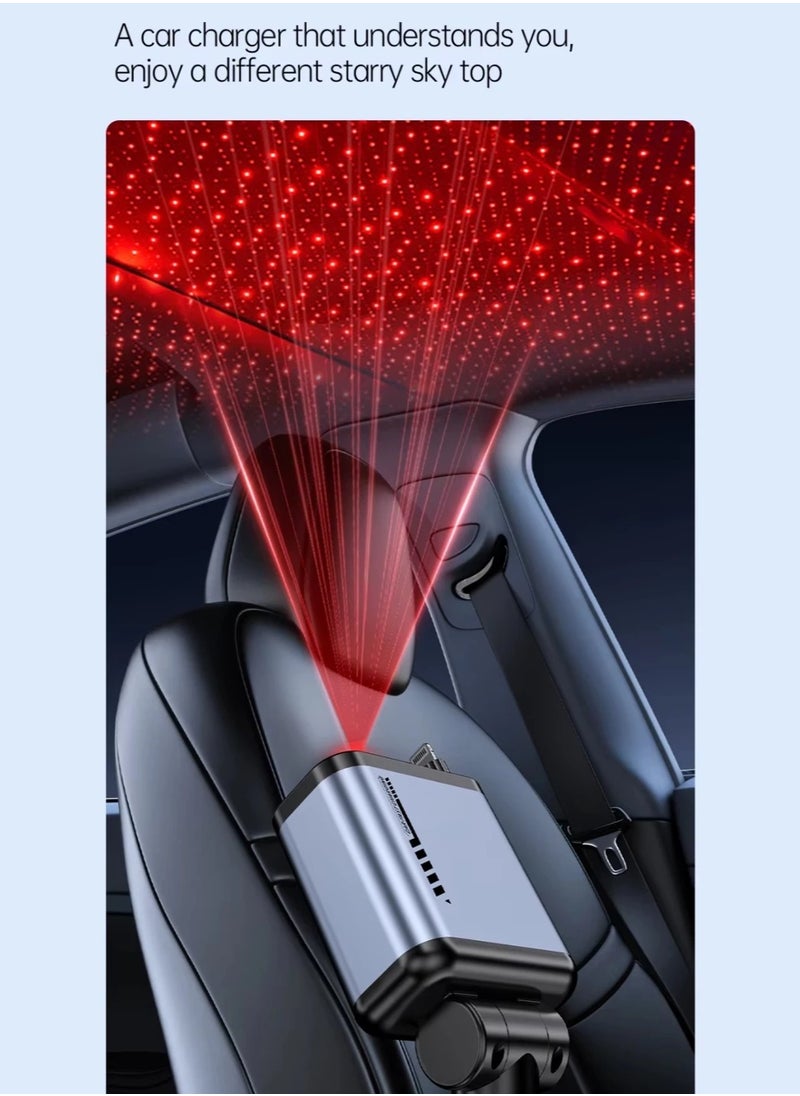 12/24V 120W with Starry Sky Ceiling Light, Fast Car Charger with Retractable Charging Cable Fast Car Power Adapter PD20W for iPhone Type C 40W Car Bluetooth USB Charger Plug with iPhone, Samsung, Galaxy, Huawei, Xiaomi - pzsku/ZCE34AC10C0AF0DDC6610Z/45/1741866512/fa6bd4bf-7ecf-4898-bbea-0deed38fc9d4