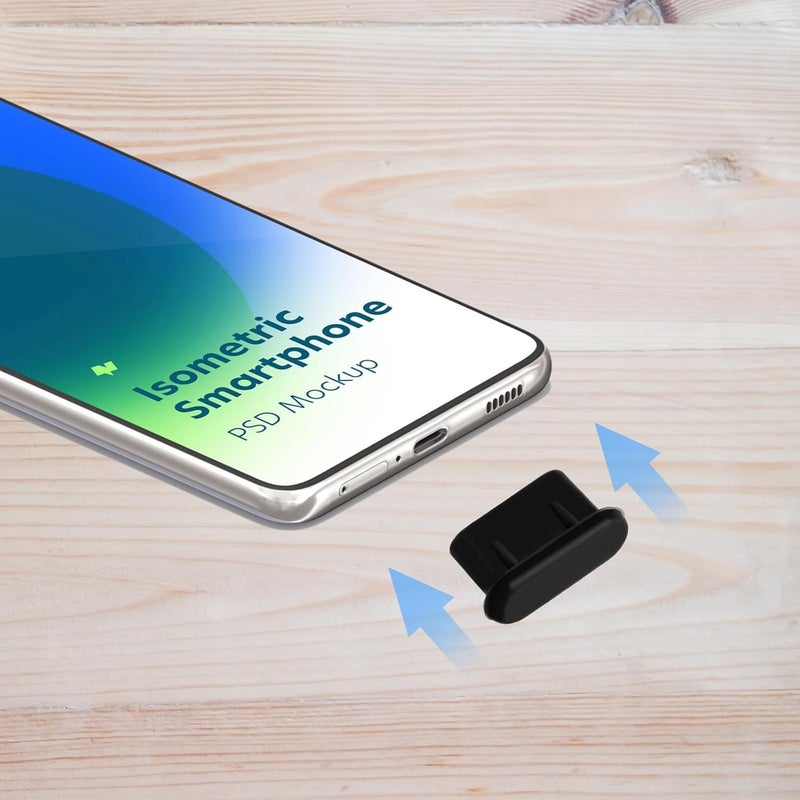 Enclave سدادات حماية من الغبار لمنفذ USB C من إنكلايف، 6 قطع أغطية غبار سيليكون لمنفذ Type-C، واقيات شحن مضادة للغبار، غلاف سيليكون متوافق مع اللابتوب والهواتف الذكية - Image 5