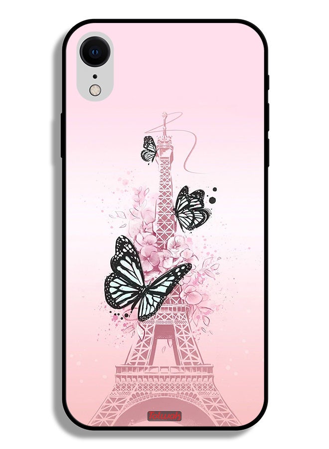 Tolwak Apple iPhone XR Protective Case Butterflies On Eiffel Tower - Image 2