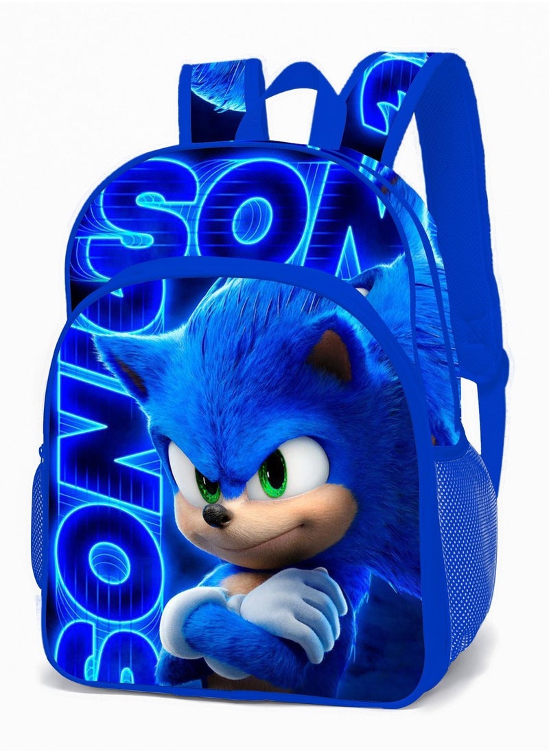 NIBEMINENT 3 pcs/Set Sonic School Bag for Boys Girls Kids Backpack Child Crossbody Satchel Pencil Case Children  - Image 2