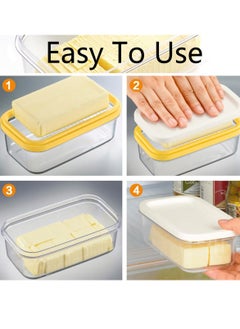 SYOSI Butter Box, with Transparent Lid Refrigerated Butter Slicer Cutter Stainless Steel, Butter Cutter Slicer and Dish, Replaceable Kitchen Cooking Baking Tool, for Kitchen (White)  - Image 3