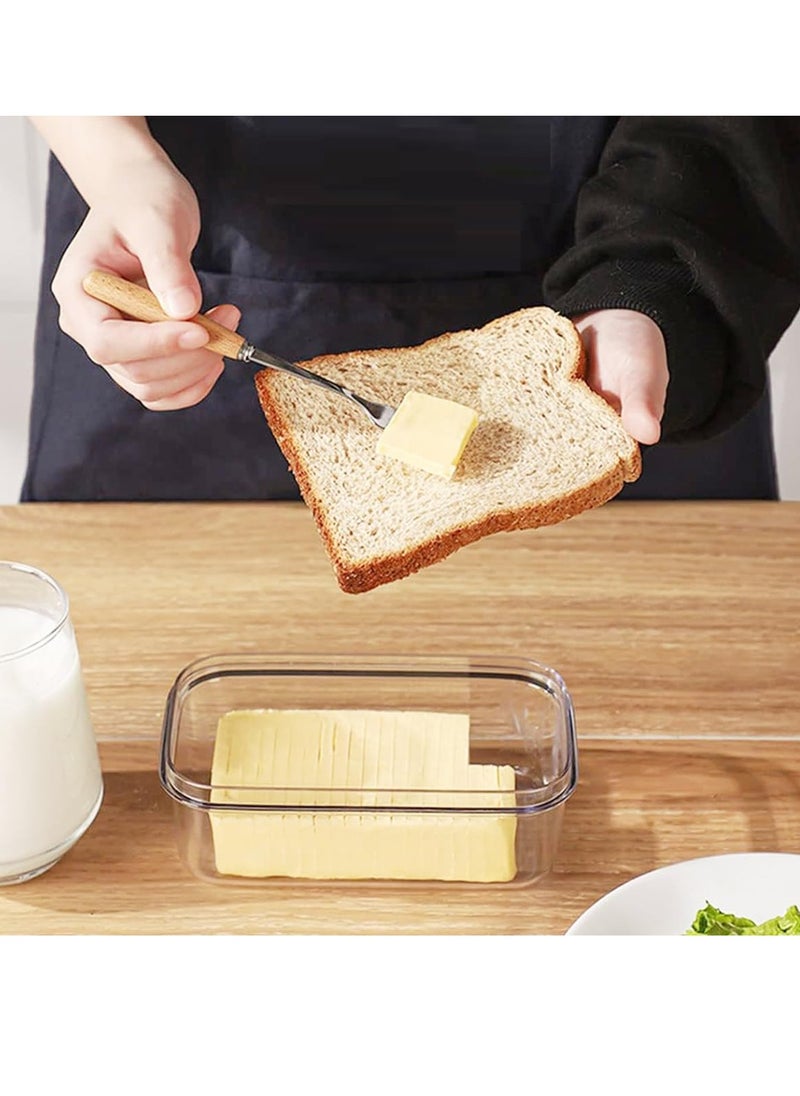 SYOSI - Butter Box, with Transparent Lid Refrigerated Butter Slicer Cutter Stainless Steel, Butter Cutter Slicer and Dish, Replaceable Kitchen Cooking Baking Tool, for Kitchen (White) - Image 1