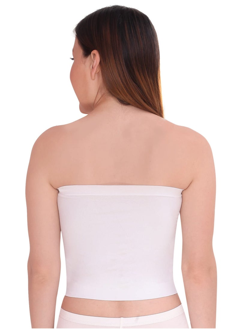 Glamroot - Women's Strapless Crop Top Inner Tube Camisole, (Pack of 2) Black/White - Image 1