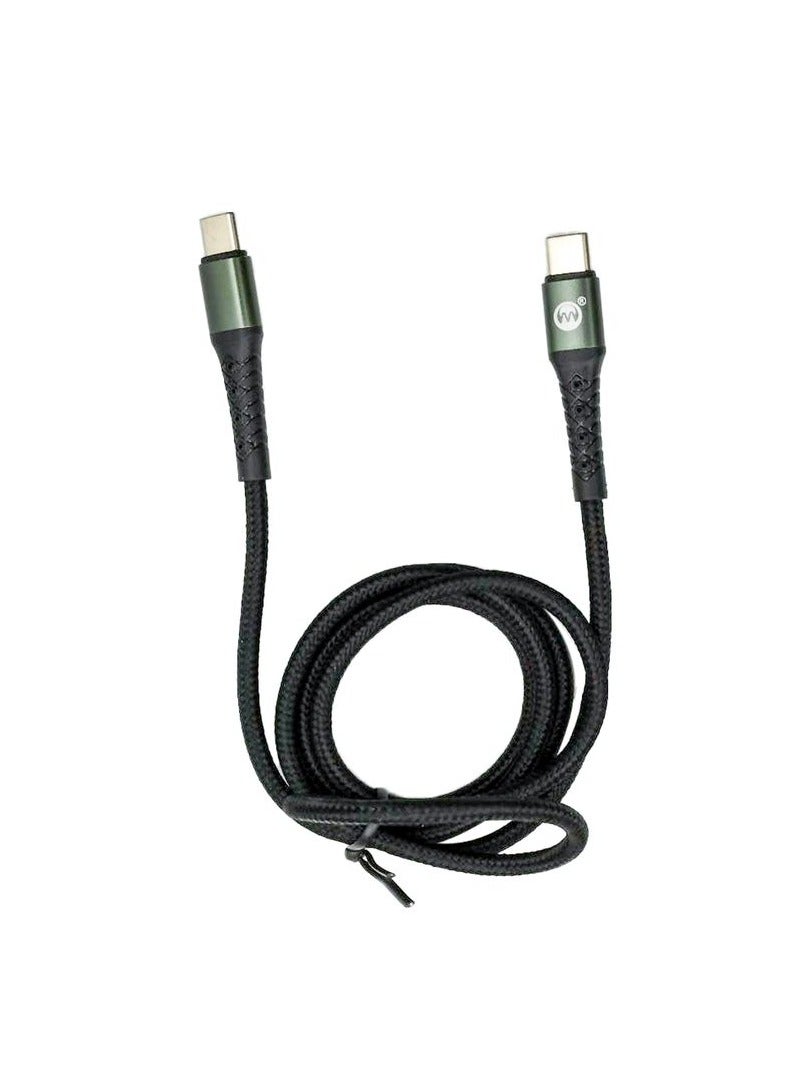 دبليو دبليو Microdigit DCPD218T Type-C-Type-C PD كابل الشاحن كابل بيانات كابل شحن محمول عالي الجودة جديلة نايلون 60 وات PD 1.2 متر - Image 3