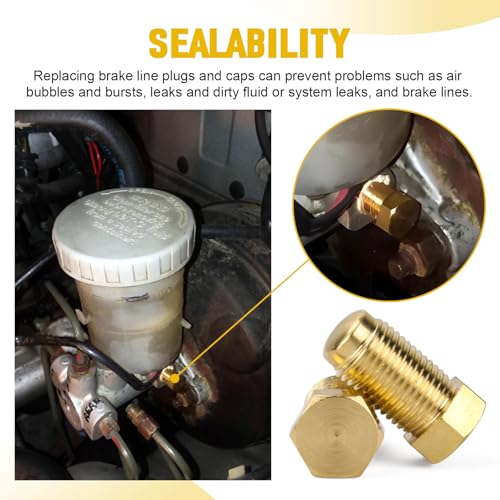 Tobaiwind Brake Line Plugs Compatible with Dune Buggy, 10MM 1.0 Bubble, 1/8" Npt Male Brass Pipe Fitting Hex Head Plug Used For Block Off Any Unwanted M10 X 1.0 Brake Line Port (Pack Of 2) - Image 4