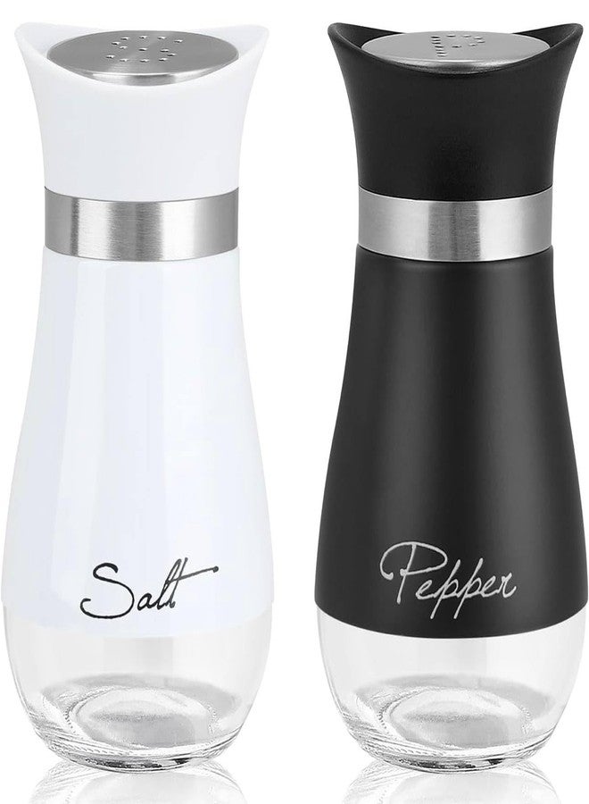 Suvaniq Elegant Salt and Pepper Shaker Set with Easy-Pour Design, Transparent Body & Airtight Lids for Dining Table, Kitchen Cooking Or Restaurant Use - Image 1