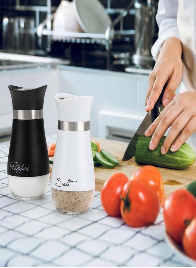 Suvaniq Elegant Salt and Pepper Shaker Set with Easy-Pour Design, Transparent Body & Airtight Lids for Dining Table, Kitchen Cooking Or Restaurant Use - Image 5