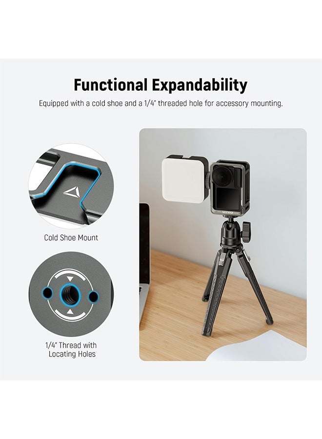 NEEWER Cage for Action 5 Pro, Protective Metal Video Rig with Cold Shoe, 1/4" Thread, Shutter Button Compatible with DJI Osmo Action 5 Pro Action 4 Action 3 DJI Mic DJI Magnetic Adapter Mount, AC014 - Image 5