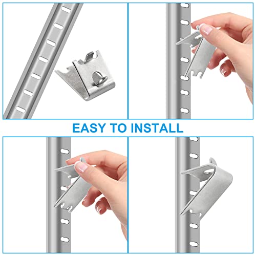HNBun 24 Pieces Stainless Steel Freezer Shelf Clip, Heavy Duty Freezer Cooler Shelf Support, Replacement Shelf Square Buckles Clips for Refrigerator - Image 4