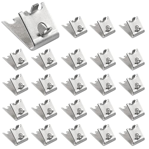 HNBun 24 Pieces Stainless Steel Freezer Shelf Clip, Heavy Duty Freezer Cooler Shelf Support, Replacement Shelf Square Buckles Clips for Refrigerator - Image 1