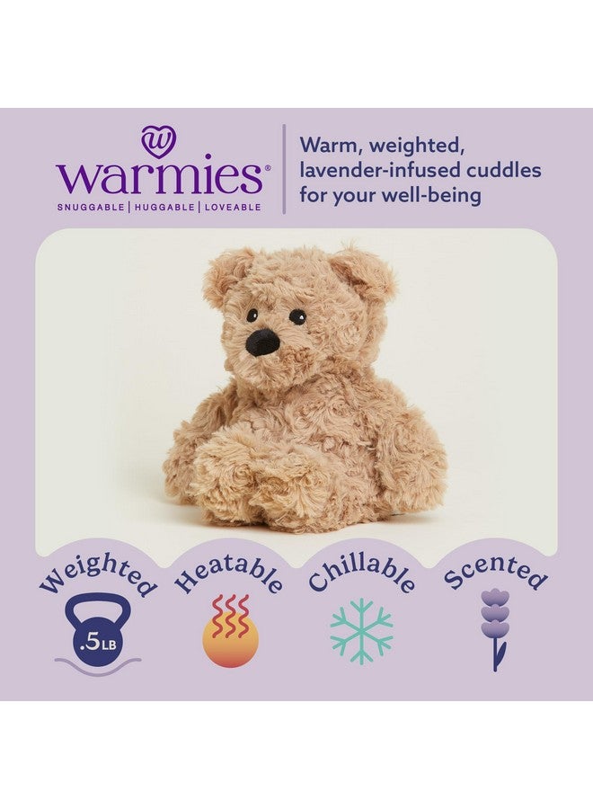 warmies Junior Microwavable & Weighted Stuffed Animals, Brown Curly Bear - Heated Stuffed Animal Plushie for Warmth & Comfort - Soft Plush Toys for Adults & Children (Boys, Girls, Babies & Toddlers) - Image 2