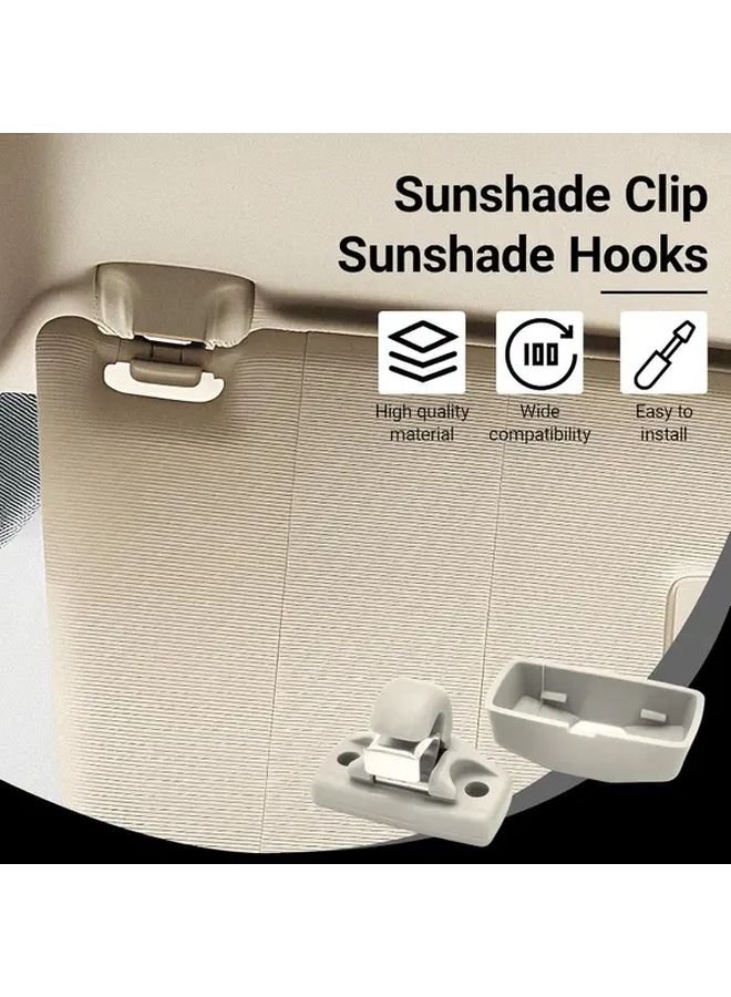 2 Pack Gray Car Sun Visor Clip Set Universal Interior Accessories - Image 5