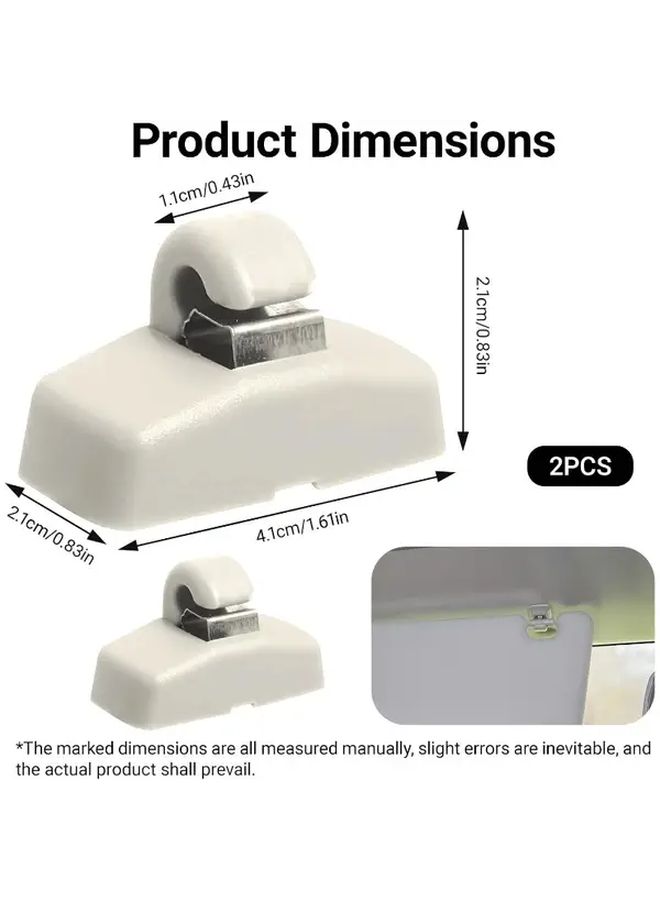 2 Pack Gray Car Sun Visor Clip Set Universal Interior Accessories - Image 2
