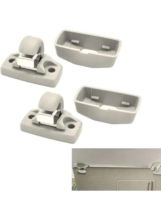 2 Pack Gray Car Sun Visor Clip Set Universal Interior Accessories - Image 1