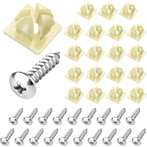 ZNBSIXP Set of 20 License Plate Mounting KitStainless License Plate Screws Nylon Screw Inserts Self Tapping BoltsUsed to Secure Front and Rear License Plates on Cars Trucks and Frames - Image 1