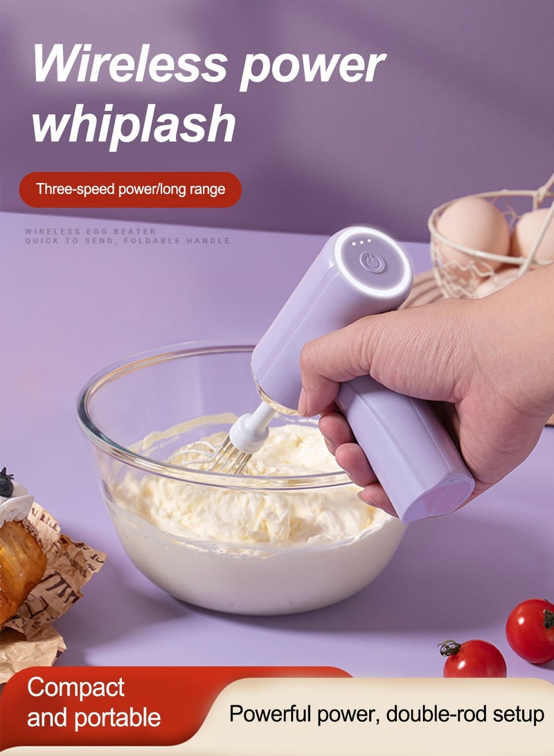 Sunhome Hand Mixer, Cordless Electric Whisk with 3-Speed Self-Control, 304 Stainless Steel Beaters for Butter Tarts, Cakes, Cookies - Image 3