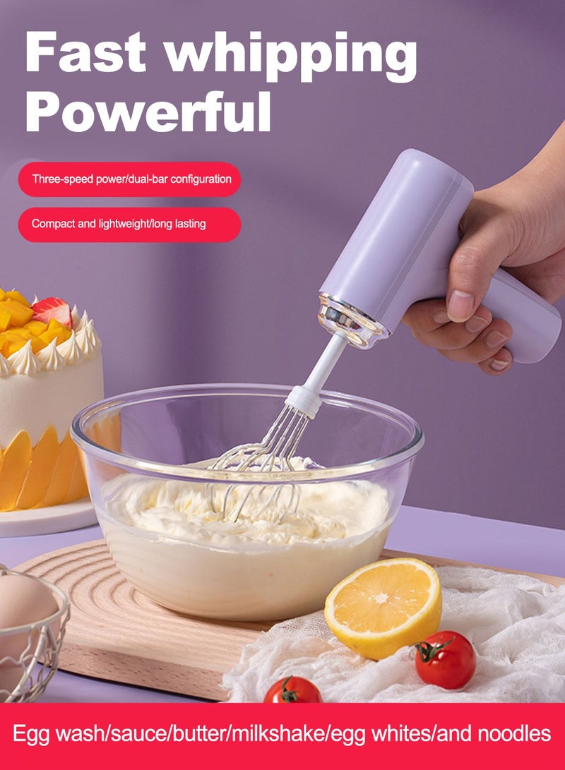 Sunhome Hand Mixer, Cordless Electric Whisk with 3-Speed Self-Control, 304 Stainless Steel Beaters for Butter Tarts, Cakes, Cookies - Image 2