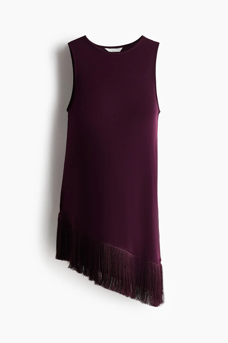 H&M  MAMA Asymmetric fringe-trimmed top for Women | Best Price UAE