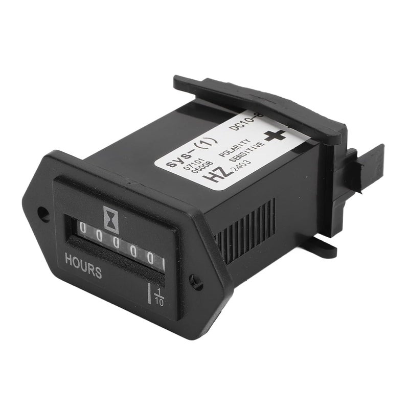 Car Engine Hour Time Gauge, Mechanical Maintenance Hour Meter DC10 to 80V for Engine Generator Boat Motorcross Motor Truck Tractor - Image 1