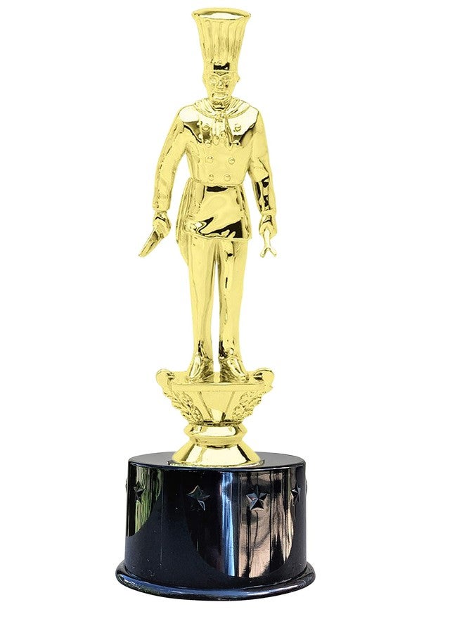 Express Medals Chef Cook Award Trophy Party Favor Gift Prize Including 4 Gold Color Decals to Custom Personalize The Black Round Base - Image 1