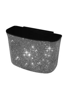 Excefore Car Trash Can, Hanging Wastebasket with Sparkling Rhinestones,  for Desk Car small-trash Portable Mini Dustbin, Vehicle Litter Storage Accessories, Office Kitchen Home  - Image 1