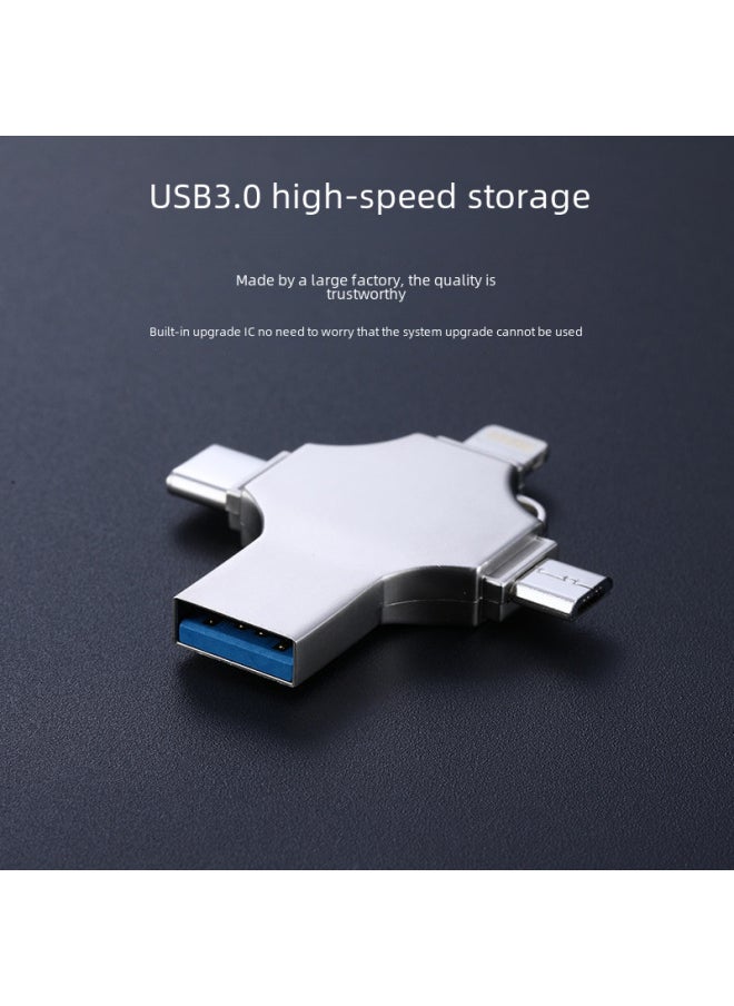 Generic - Applicable To Apple Mobile Phone U Disk Android Mobile Phone U Disk Large Capacity 256G Metal U Disk 64g128g U Disk-Capacity:3.0-64GB-High Speed/high Quality - Image 1