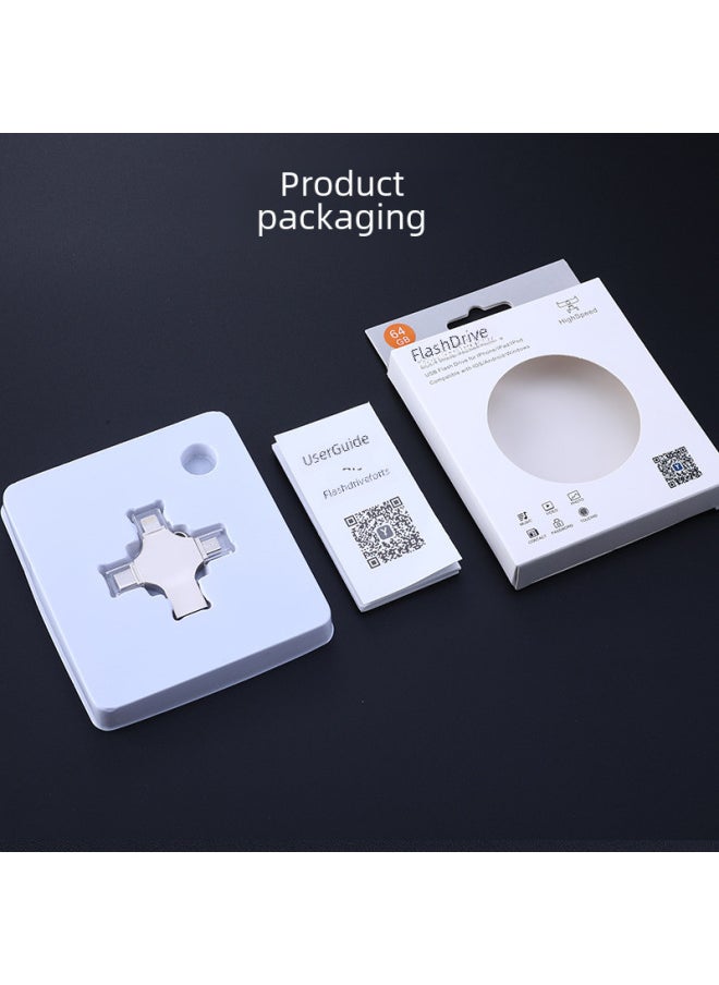 Generic - Applicable To Apple Mobile Phone U Disk Android Mobile Phone U Disk Large Capacity 256G Metal U Disk 64g128g U Disk-Capacity:3.0-64GB-High Speed/high Quality - Image 1