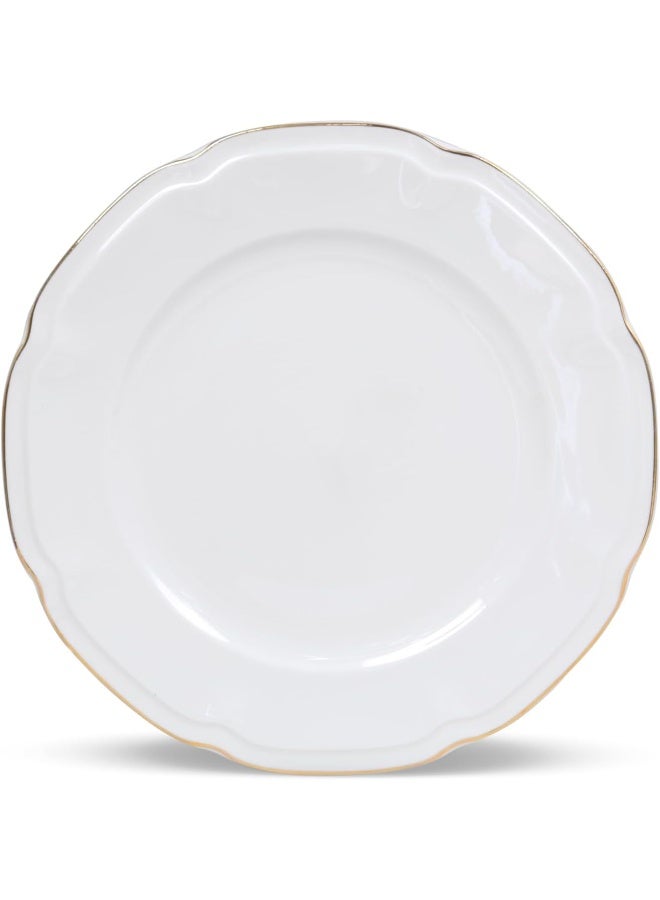 10.5 Inch New Bone China Embossed Dinner Plate Earl Ceramic Dinner Plates Dinner Party Plate Round Pasta Plates Serving Plates Dinnerware Plates Set Lightweight Side Plates